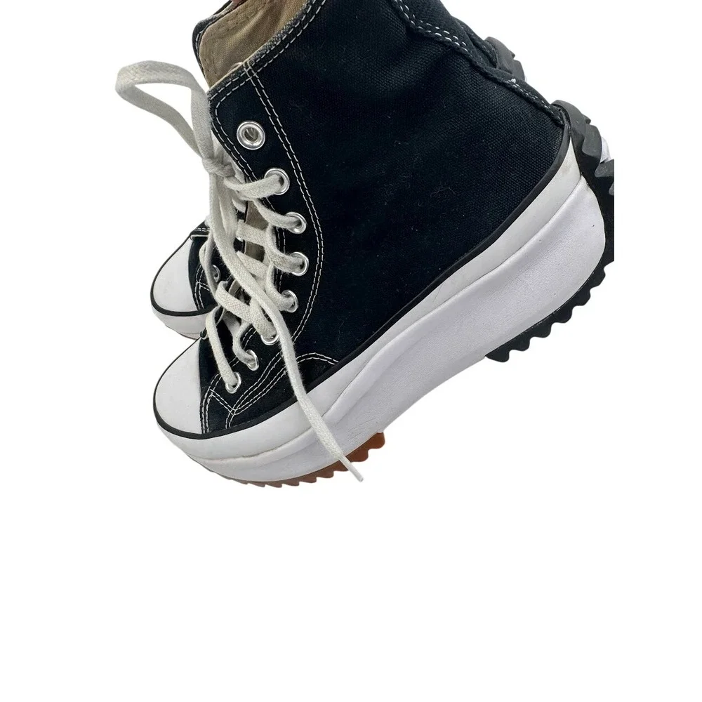 Converse Run Star Hike High Top Platform Sneakers Black White Mens 7 W 8.5 - Picture 7 of 10